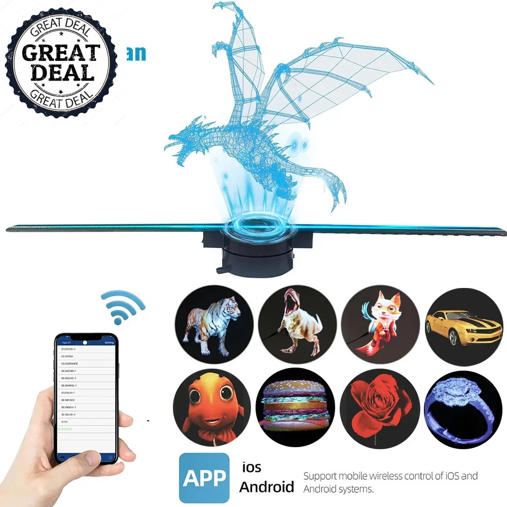 3D Hologram Holographic Projector Advertising Display Light HD Durable Decor NEW