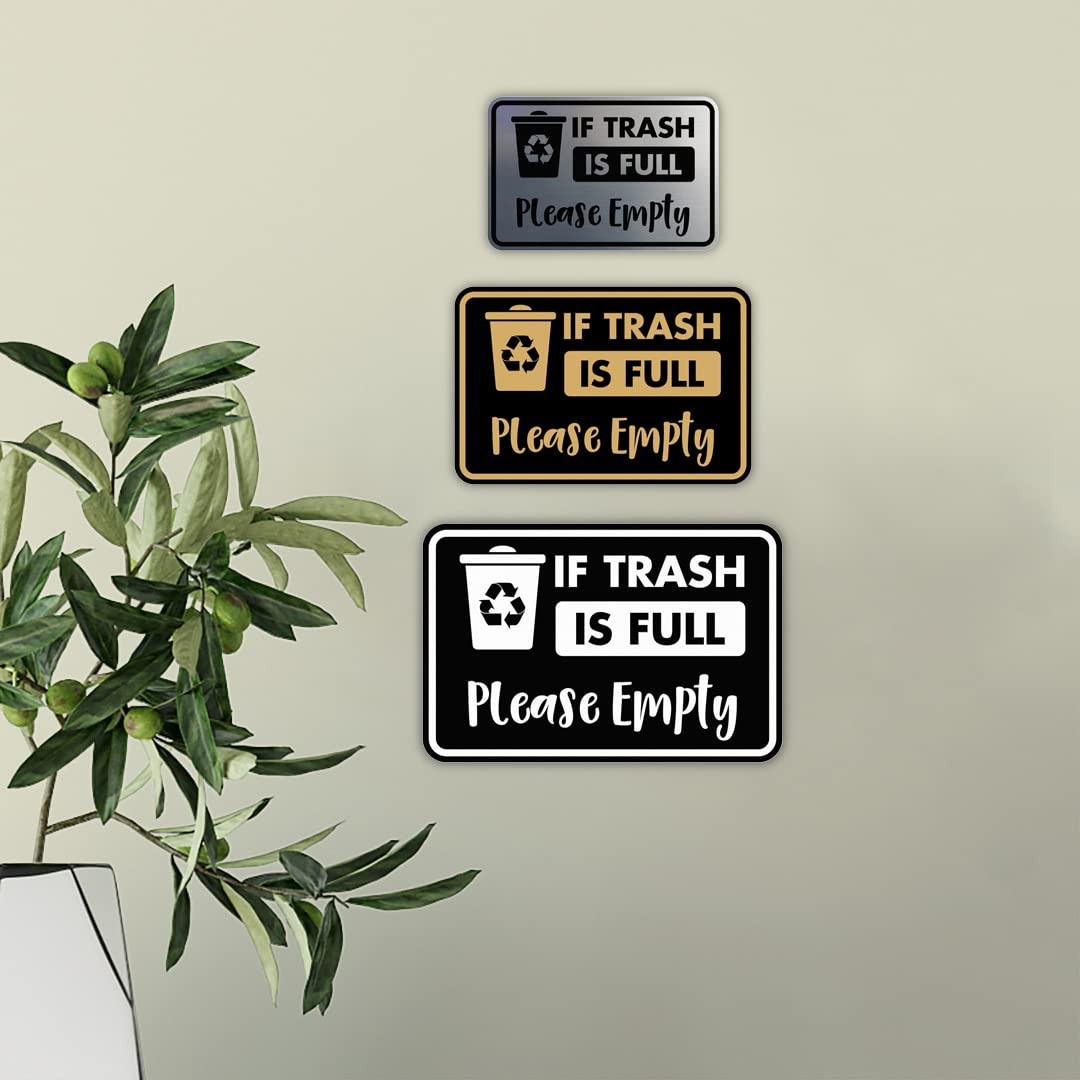 1 PCS Classic Framed If Trash Is Full Please Empty Sign Black Small Plaque