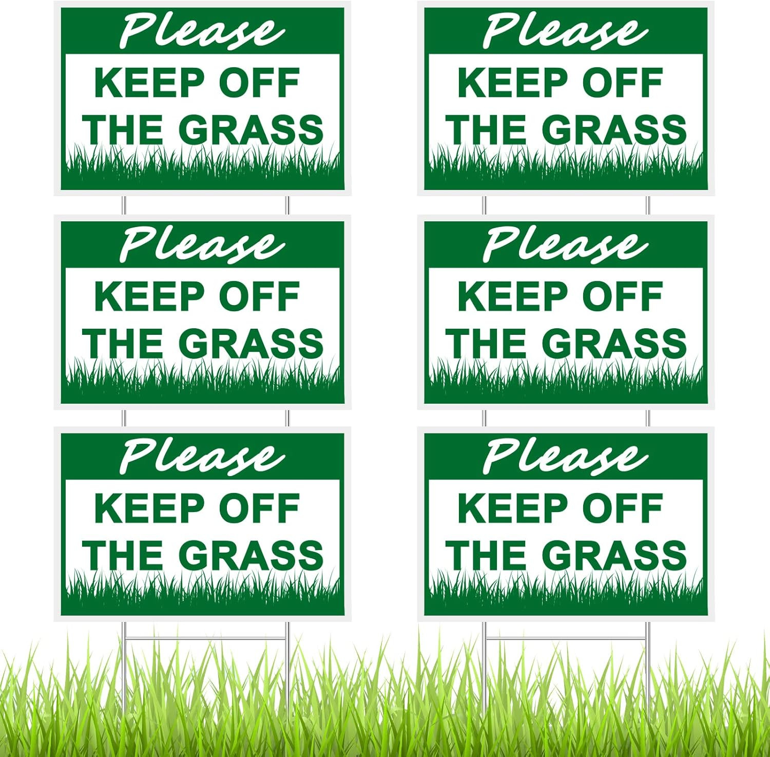 2 Pcs 8 X 12 Inch Please Keep off Grass Sign Double Sided Plastic Lawn Garden Si