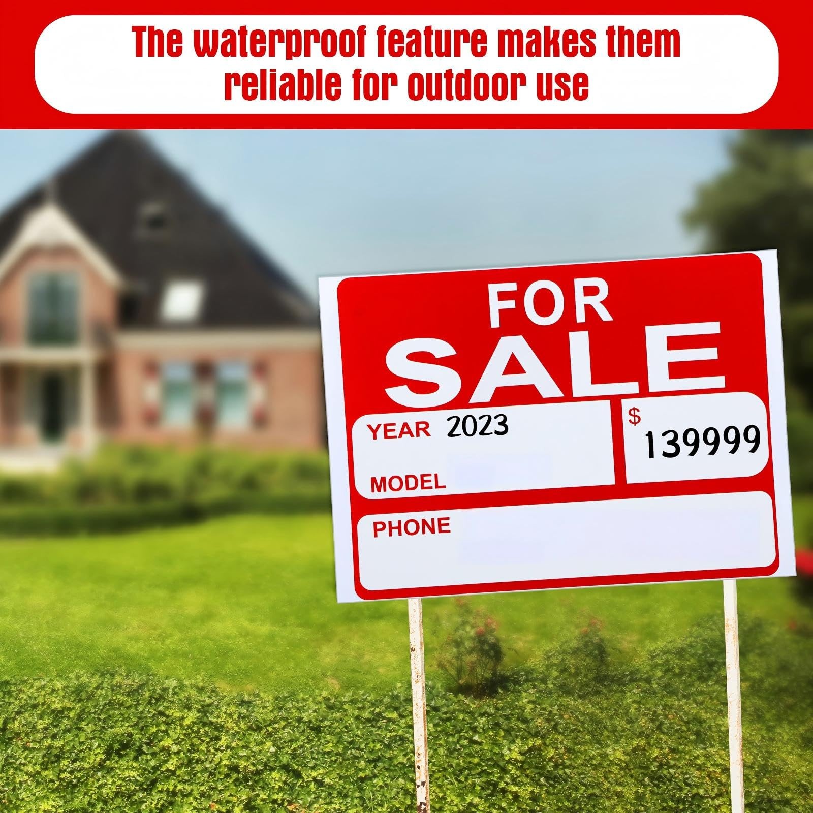 25 Pcs for Sale Signs for Car 9 x 12 Inches Sale Signs Vehicle, Houses Sales Wat