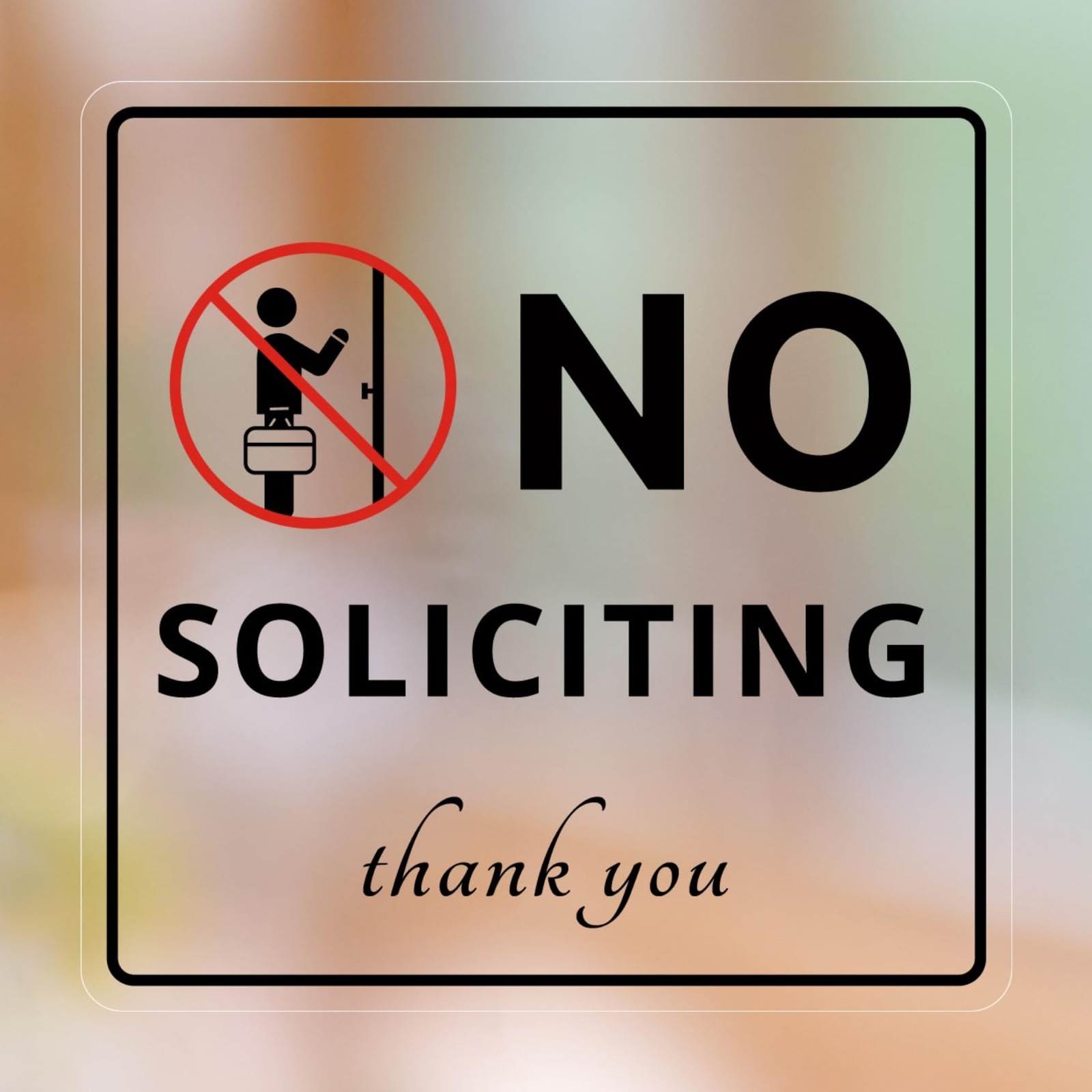 dealzEpic – Clear Transparent No Soliciting Sign Decal – Durable PVC Material…