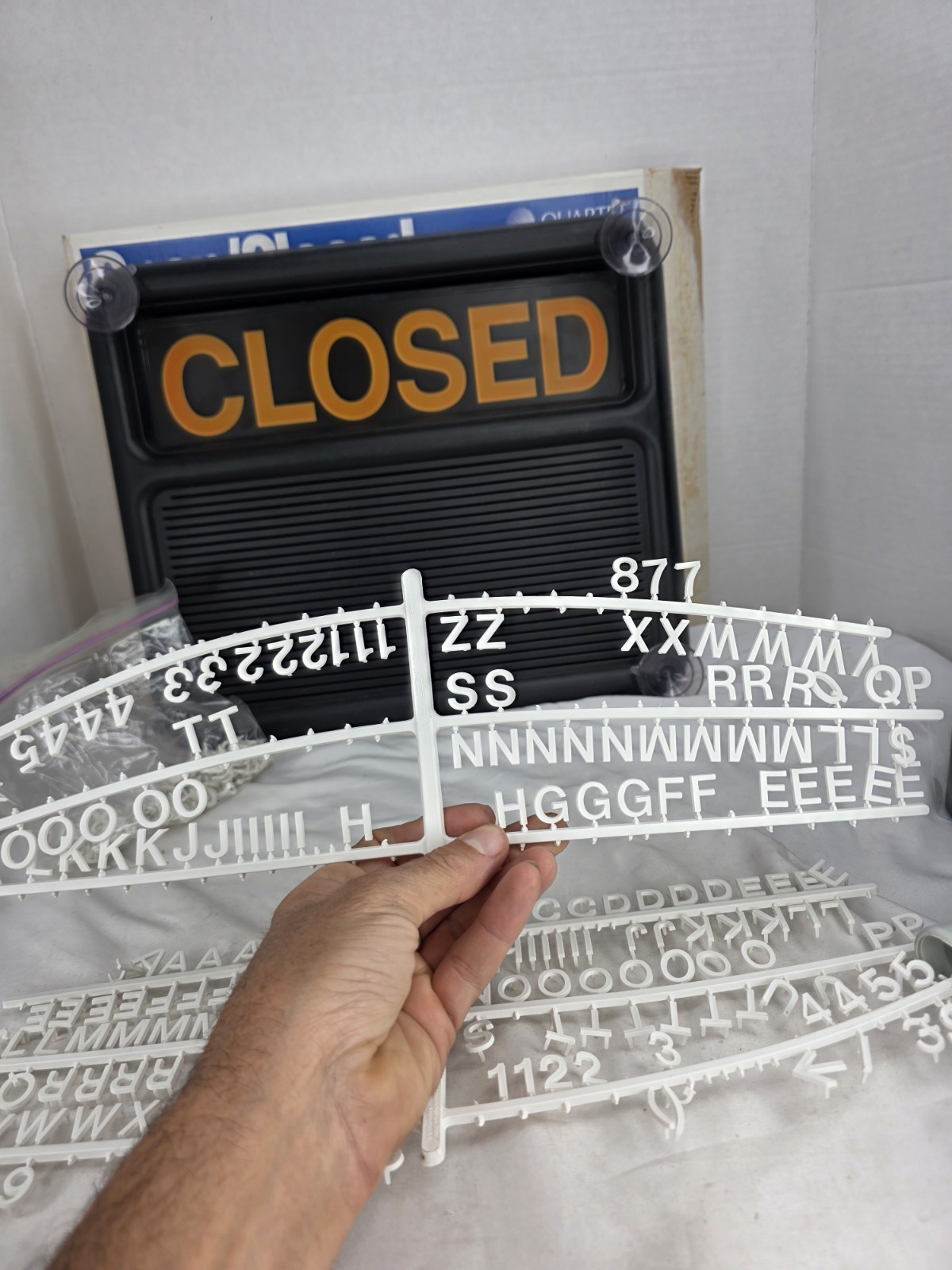Open and Close Sign Plastic Stick on Window Plastic Quartet