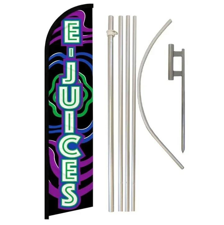 Vaping Shop Variations Windless Advertising Banner Flag Pole Kit