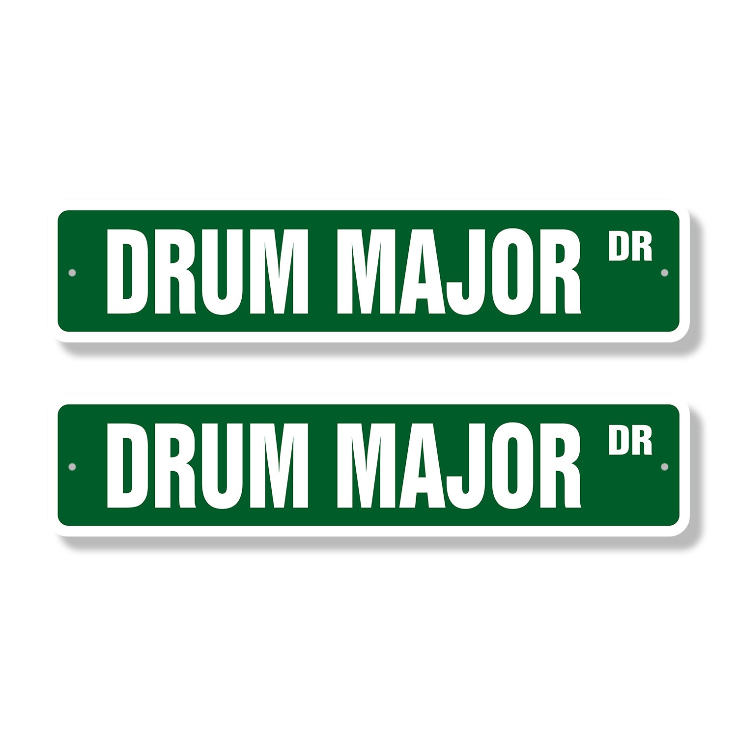 DRUM MAJOR Street Sign (2 Pack) Metal Plastic band marching high school college