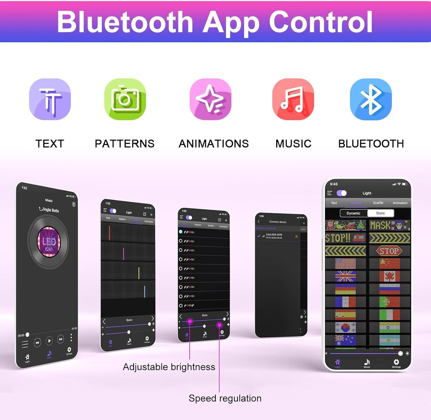 Flexible Waterproof LED Sign for Cars – Bluetooth App & Customizable Display