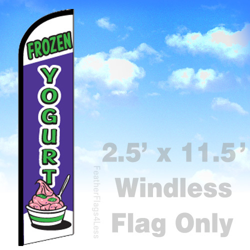 FROZEN YOGURT – Windless Swooper Flag Feather Banner Sign 2.5×11.5 – pf