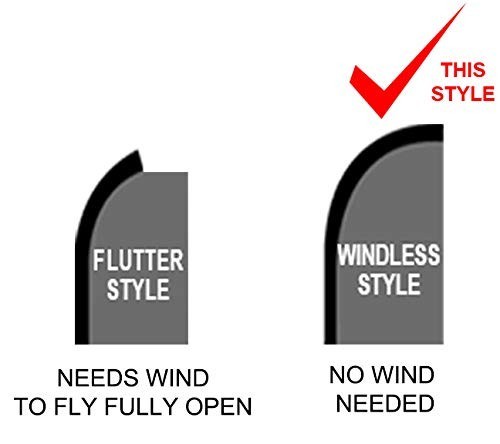 Windless Swooper Flag Feather Banner Sign 2.5×11.5 ft Tall (Flag Only) bb