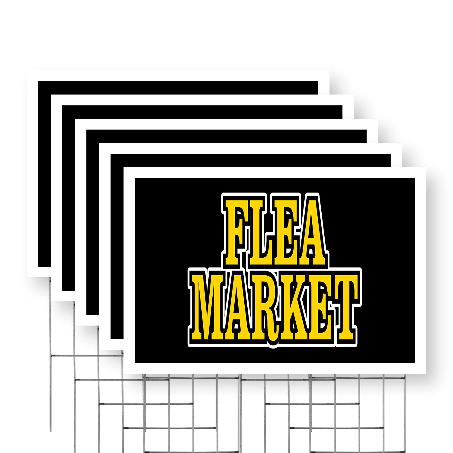 Flea Market Yard Sign Local Vendors, Great Bargains, Event Promotions