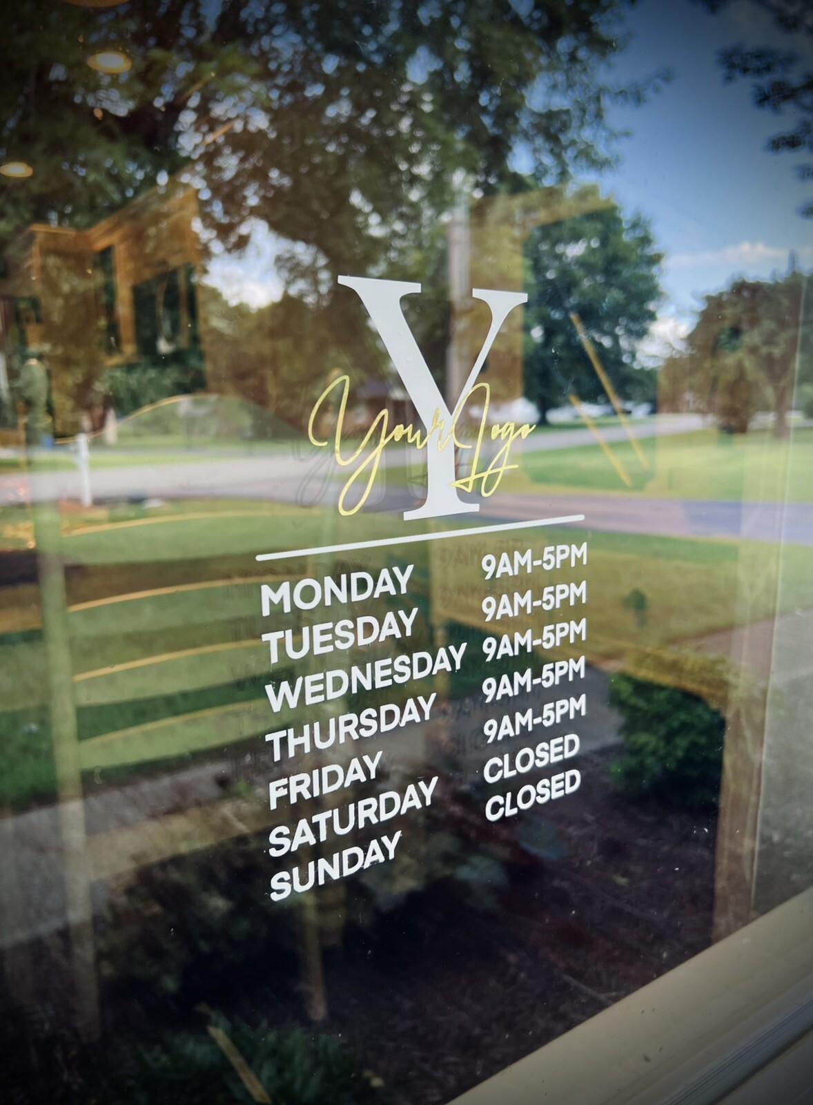 Custom Business Store Hours Sign Decal Sticker EXTERIOR Window Door