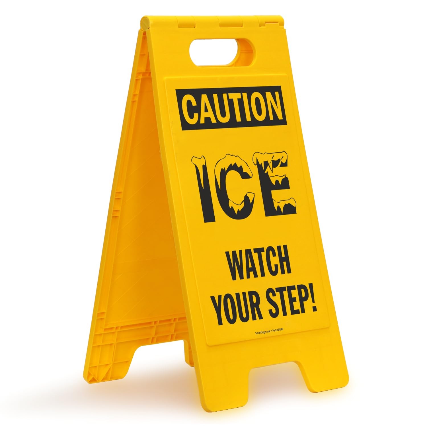 1 PCS 25×12 Inch Plastic Caution Ice Watch Your Step Folding Floor Signage
