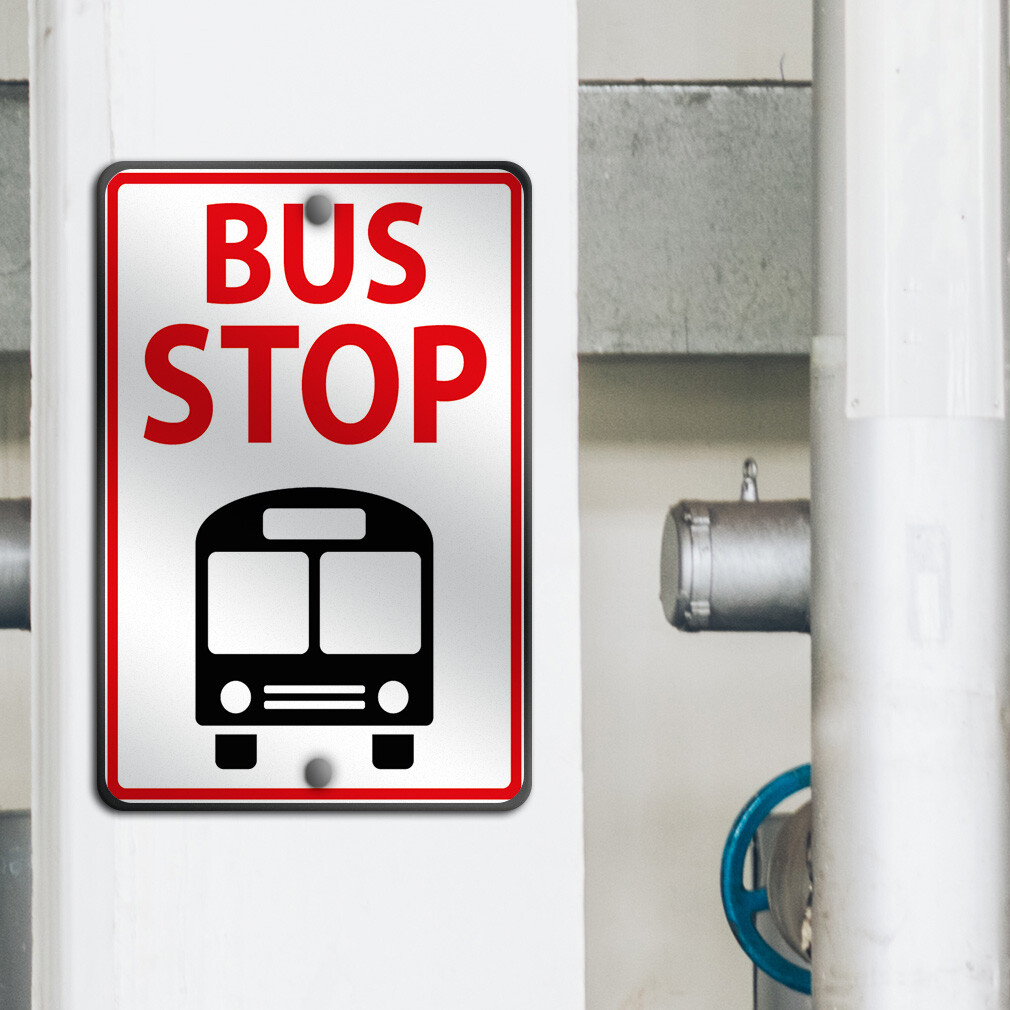 Aluminum Vertical Metal Sign Bus Stop and Yield Weatherproof Street