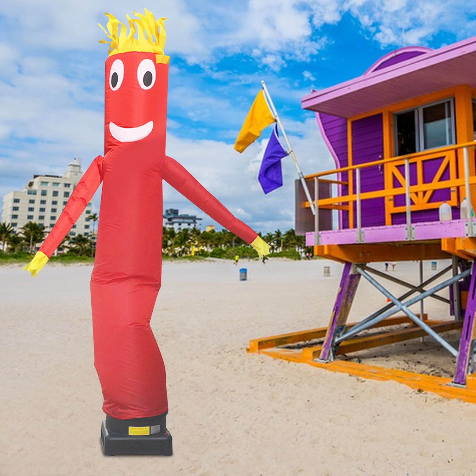 3m/10ft Advertising Inflatable Tube Men Blow Up Giant Waving Arm Fly Human Model
