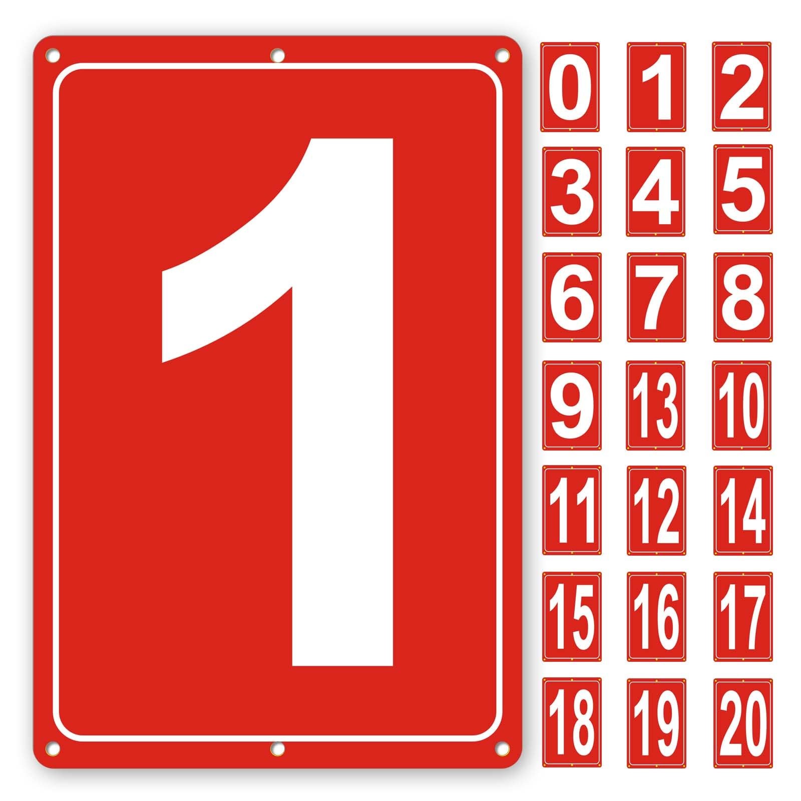 Numbered Sign 1 Aluminum For Tennis Court 12×8 Inch Parking Lots Metal Weather