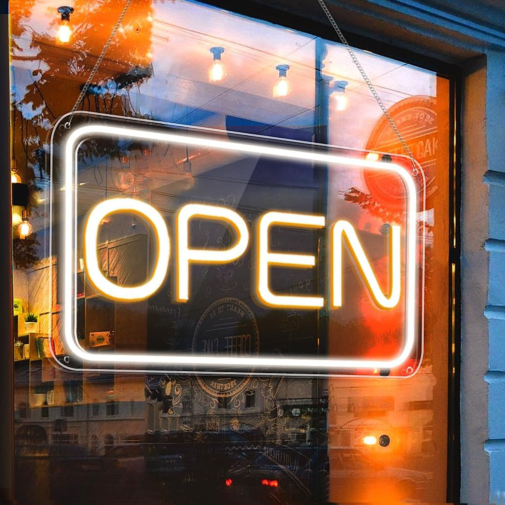 Electric LED Neon Open Sign 16″ X 9″ for Shops Restaurants Bars Window Display