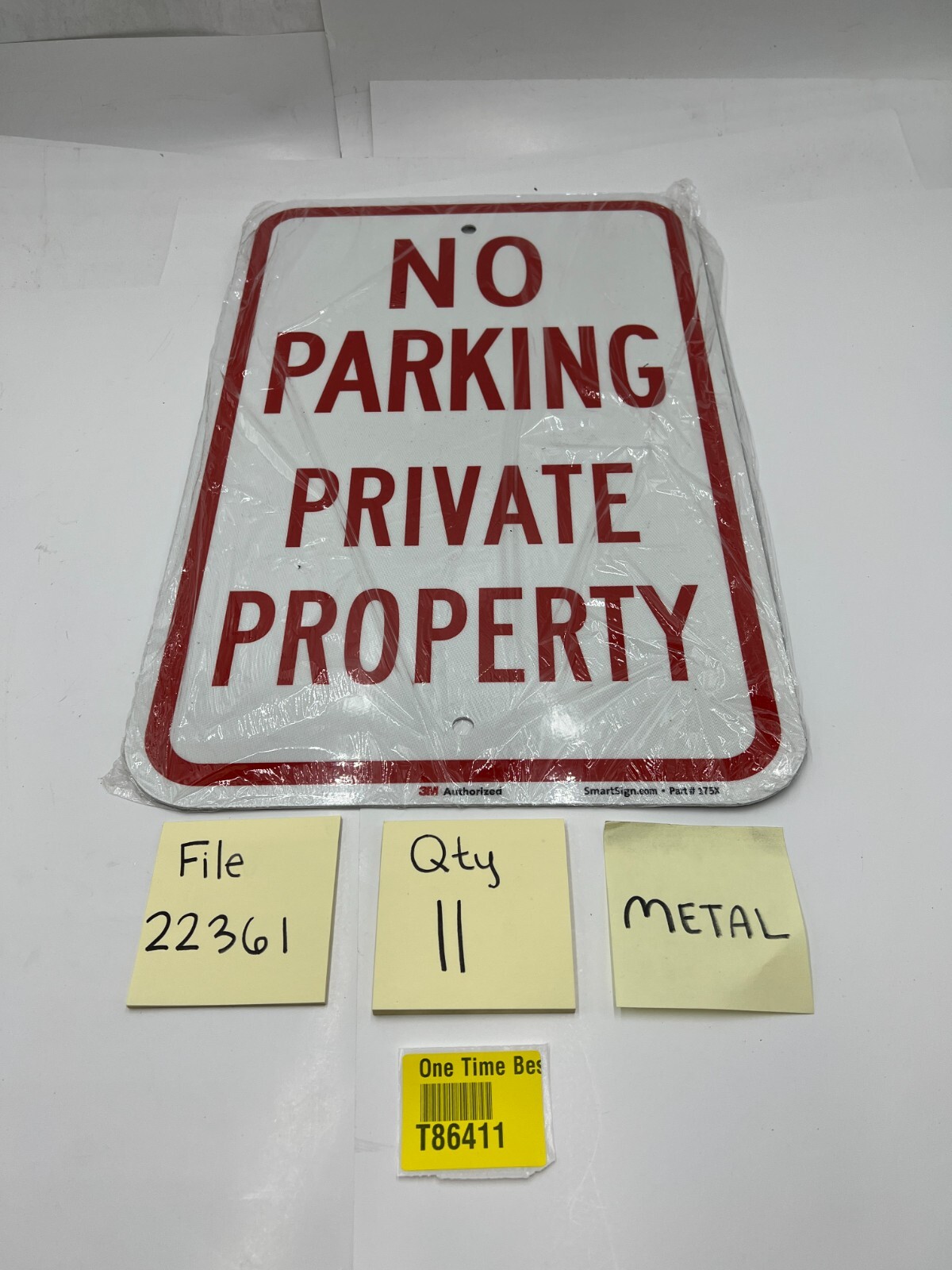 (QTY 11) SmartSign K-1667-EG-12×18-D2 No Parking Private Property Sign 12×18″