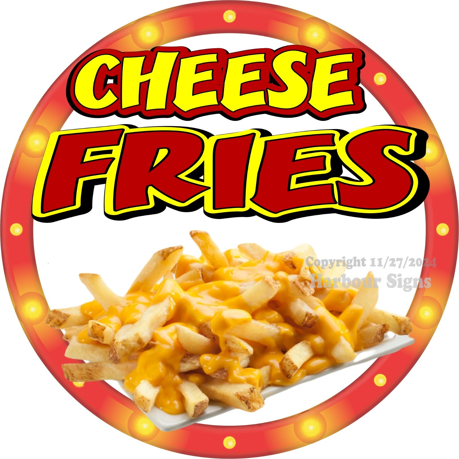 Cheese Fries DECAL Concession Fair Food Truck Sticker c2 (Choose Size)
