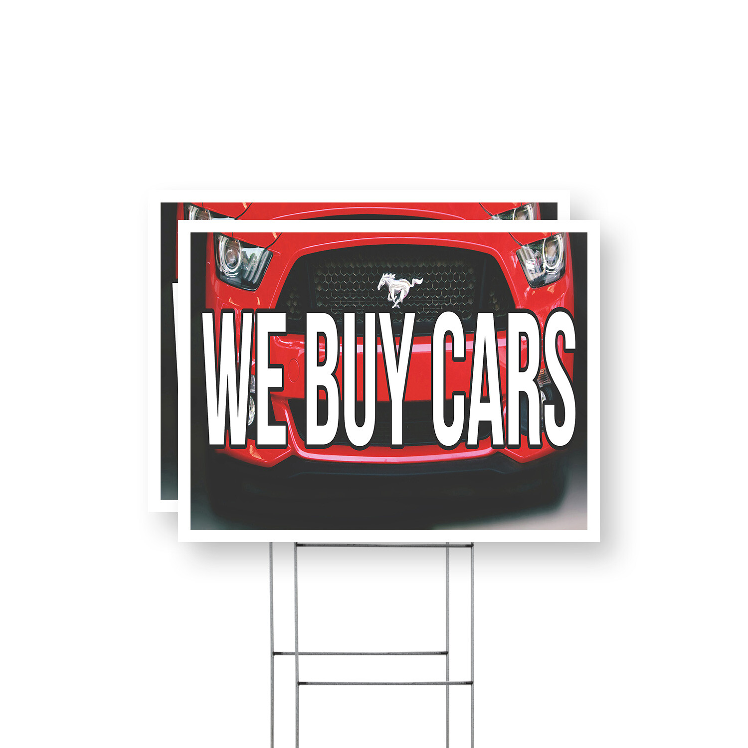 We Buy Cars Yard Sign Auto Sales Promotions, Reliable Dealers, Clear Messaging