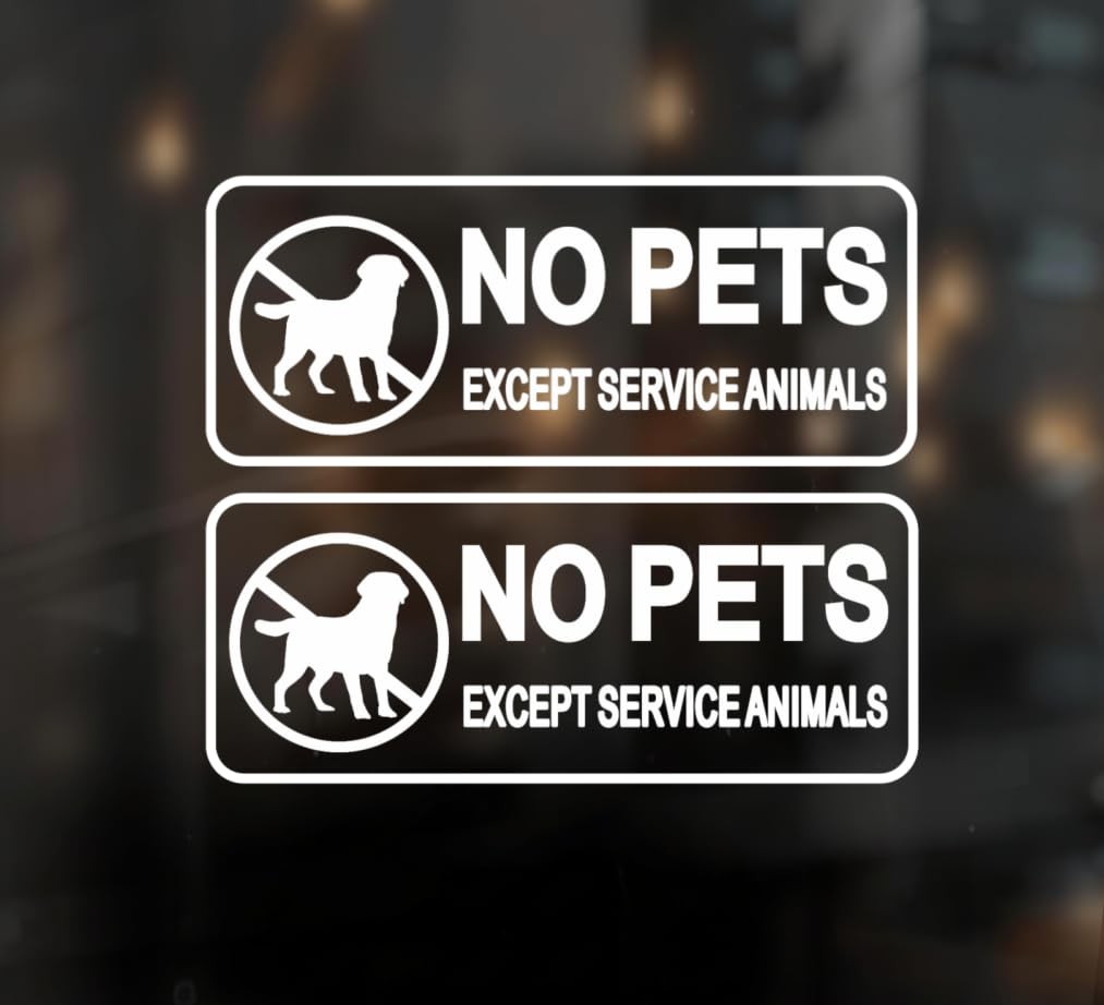 2 Pack No Pets Allowed Sign Stickers Vinyl Window Door Sign Business Decals