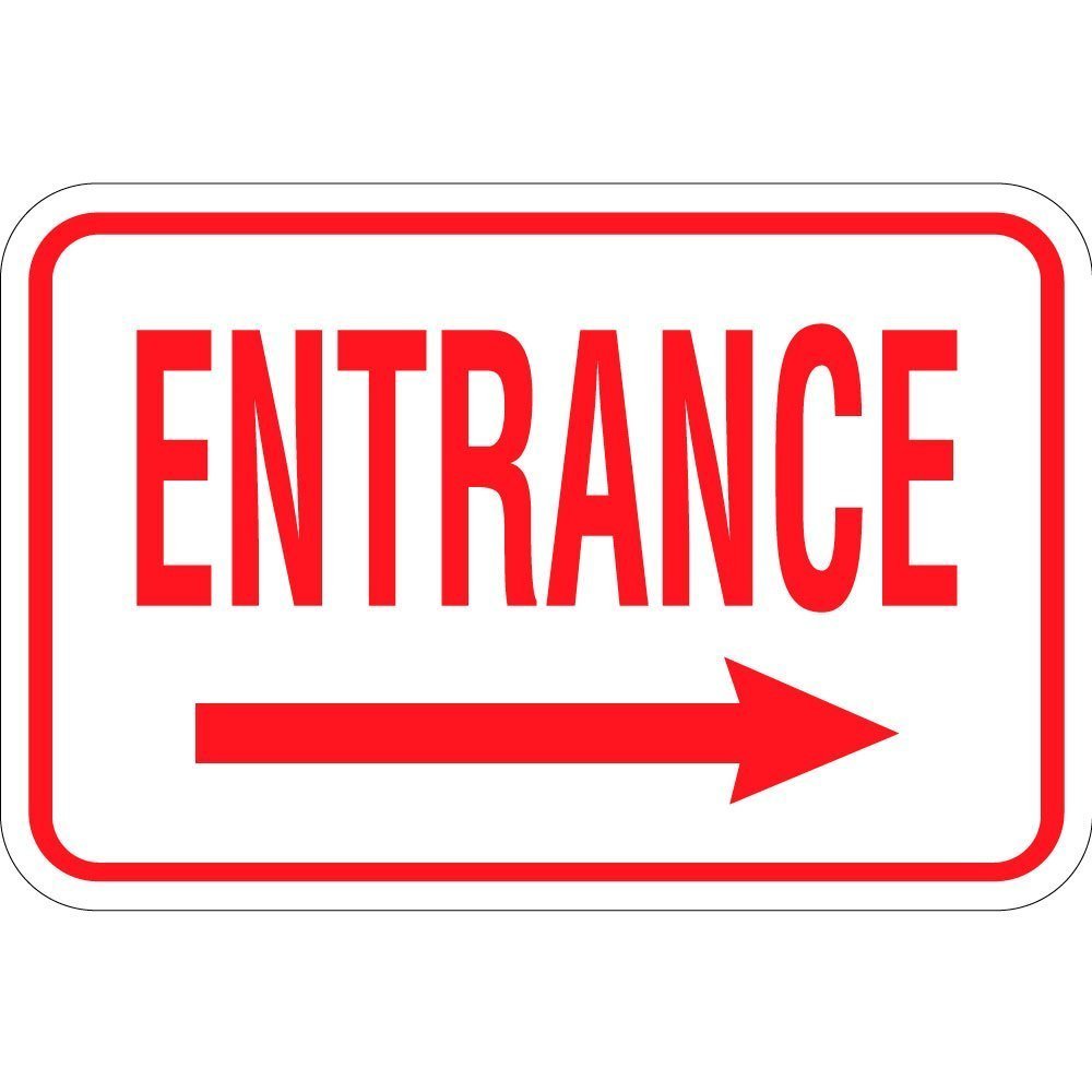 Entrance Sign With Right Arrow Osha Metal Aluminum Sign 8×12