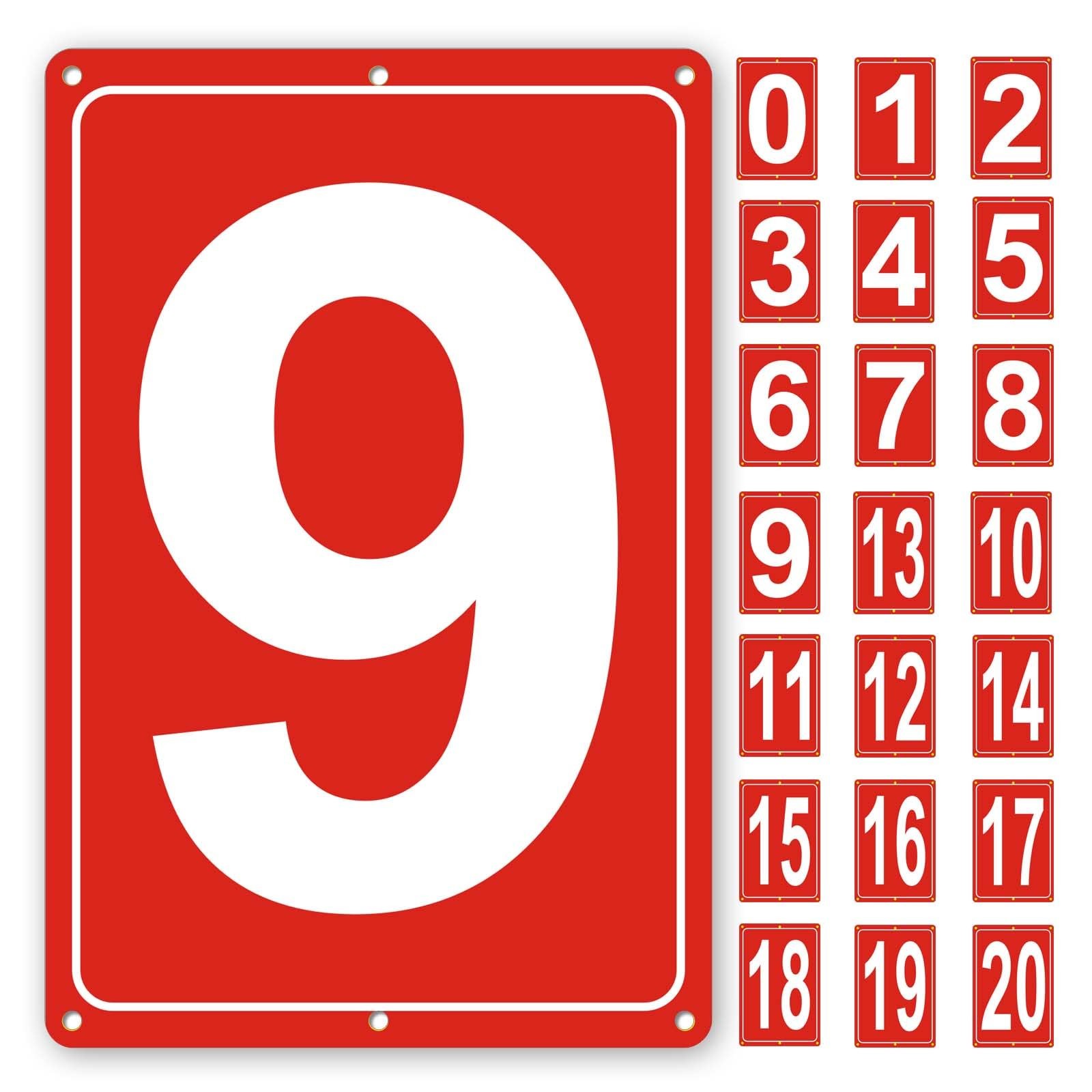 Numbered Sign 9 Aluminum Tennis Court Parking Lot Signage 12×8 Inch Metal