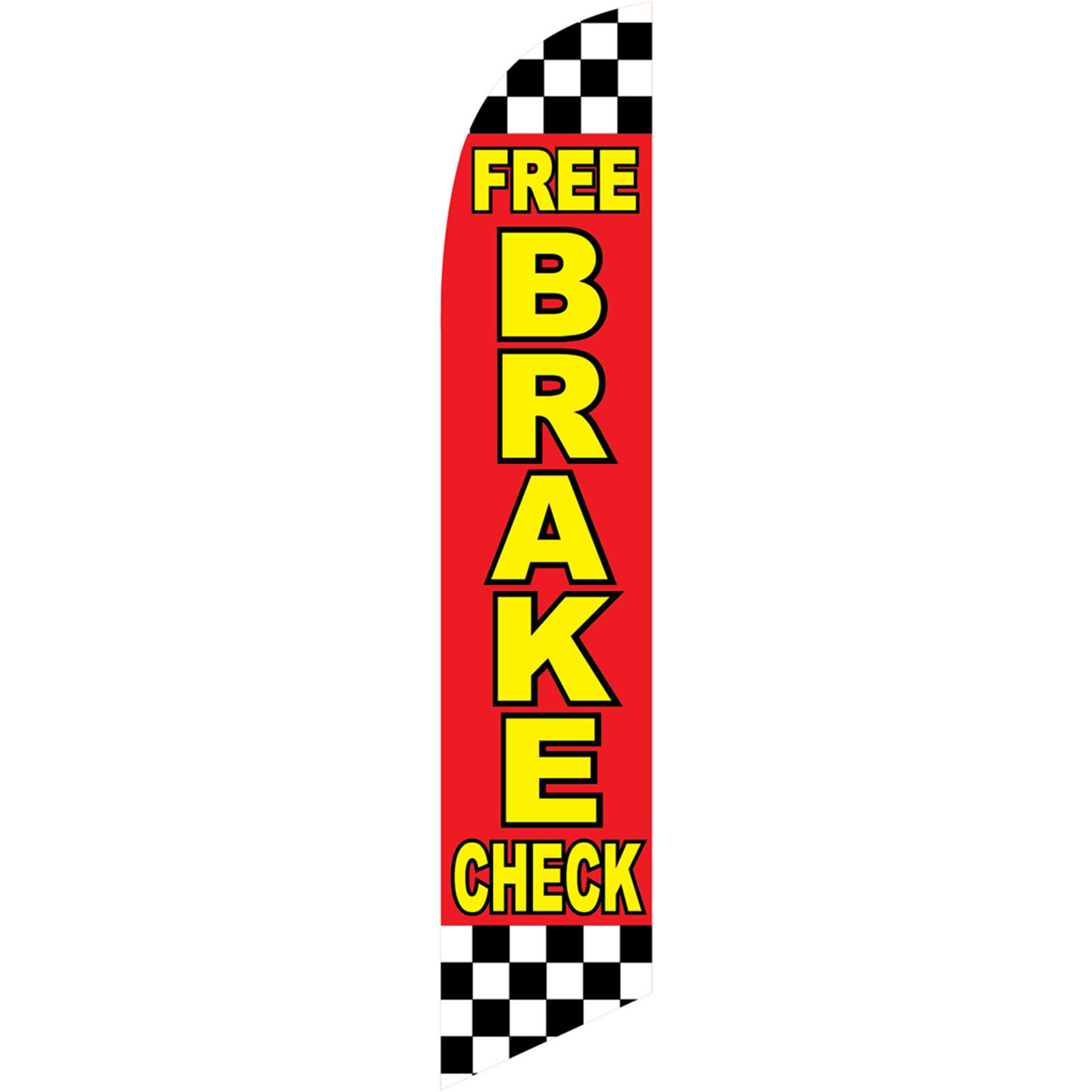 Free Brake Check 2 1/2 ft X 11 1/2 ft Polyester Swooper Flag