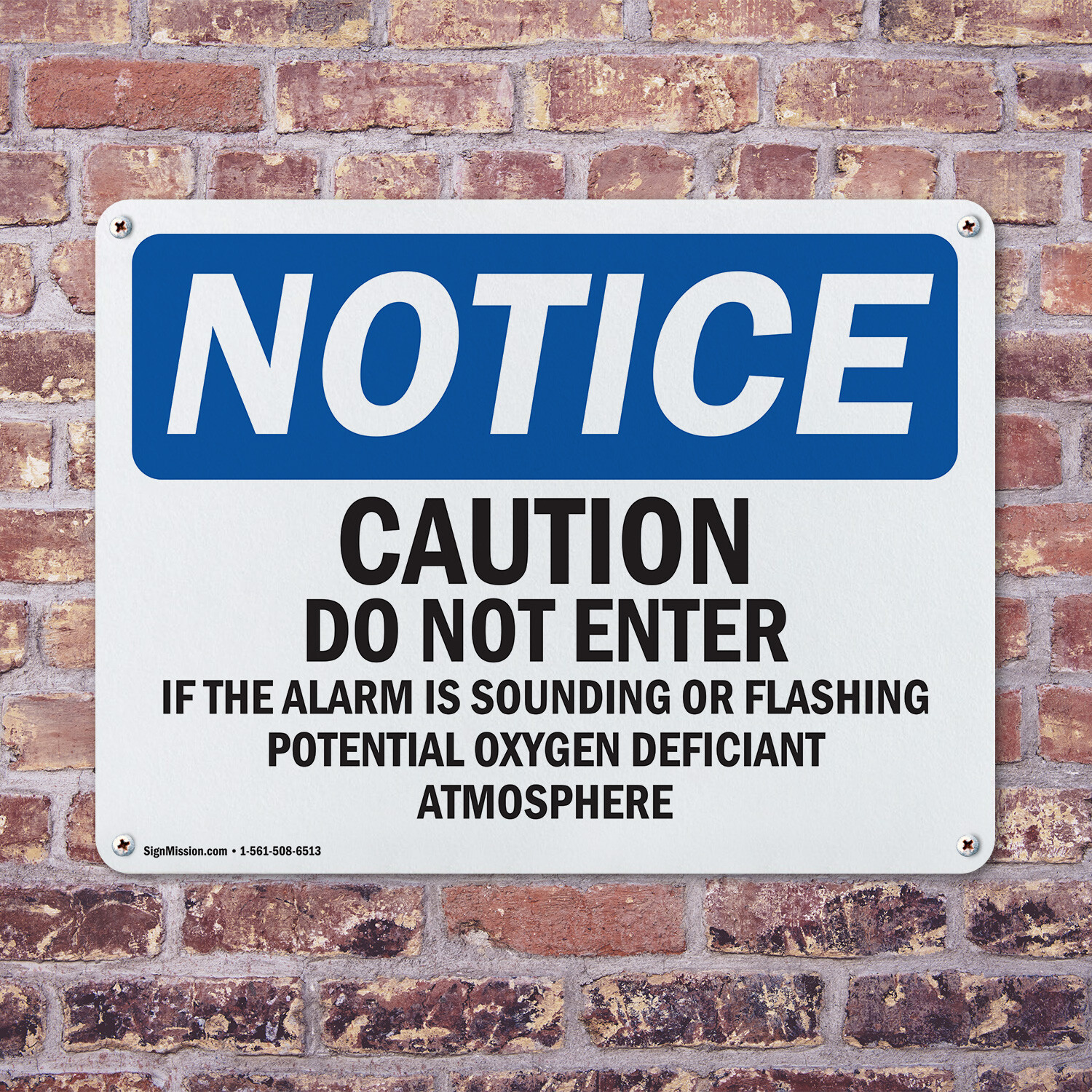 (2 Pack) Caution Do Not Enter If Alarm Is Sounding OSHA Notice Sign Decal Metal