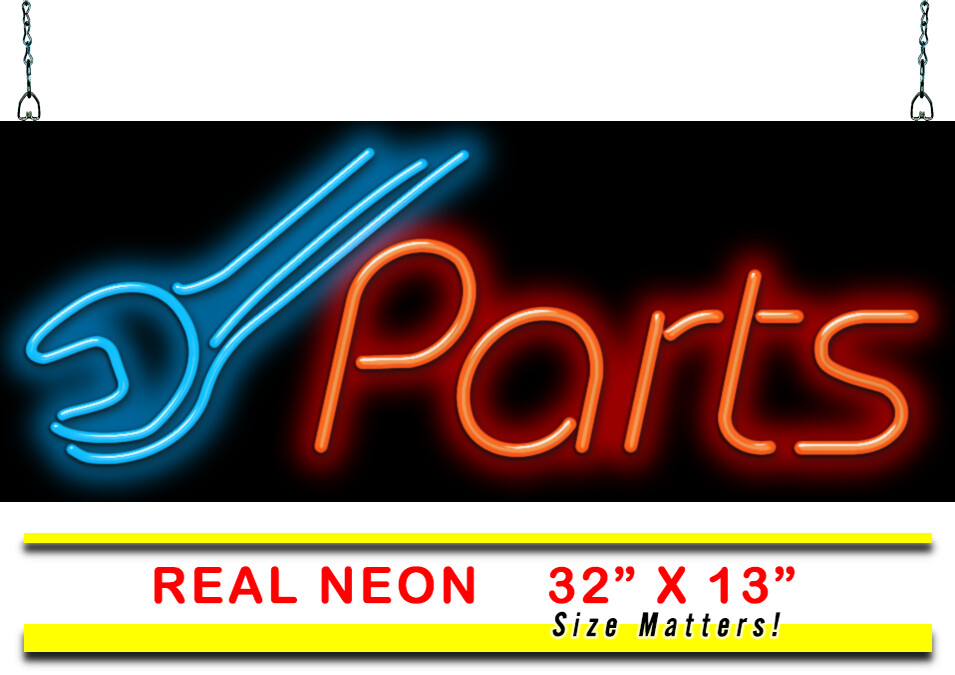 Parts With Wrench Neon Sign Jantec 32″ x 13″ Repair Censors Supplies