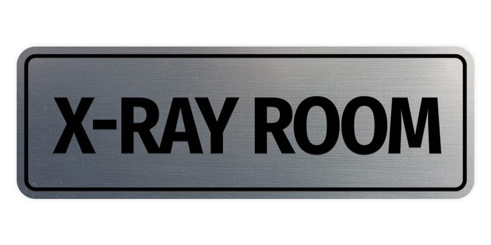Large Standard XRay Room Warning Sign Brushed Silver High Quality Material