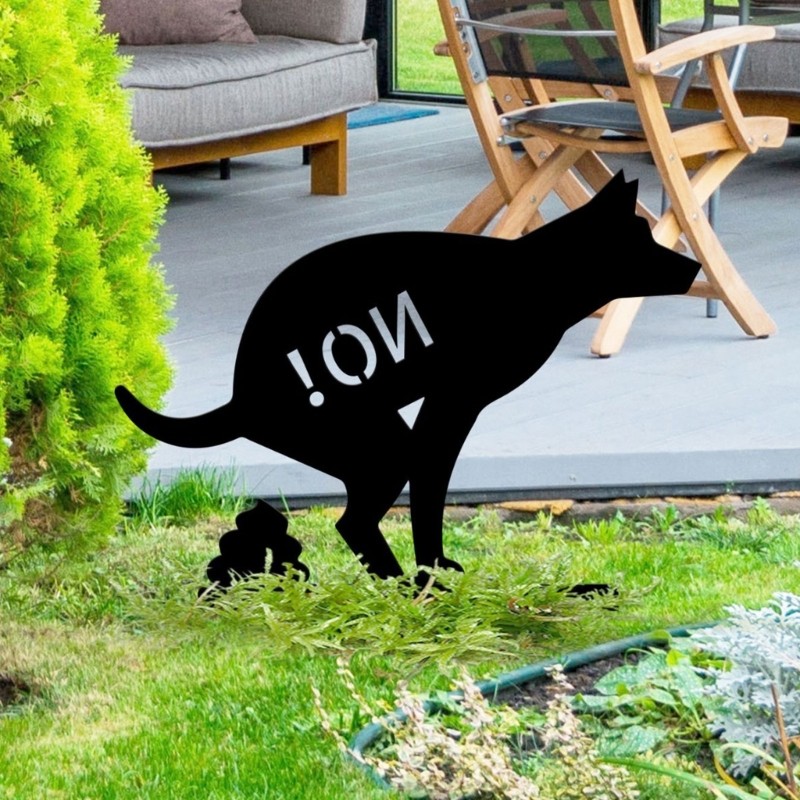 Beautiful Animal Design Garden Warning Sign Metal Yard Lawn Patios Stake Black