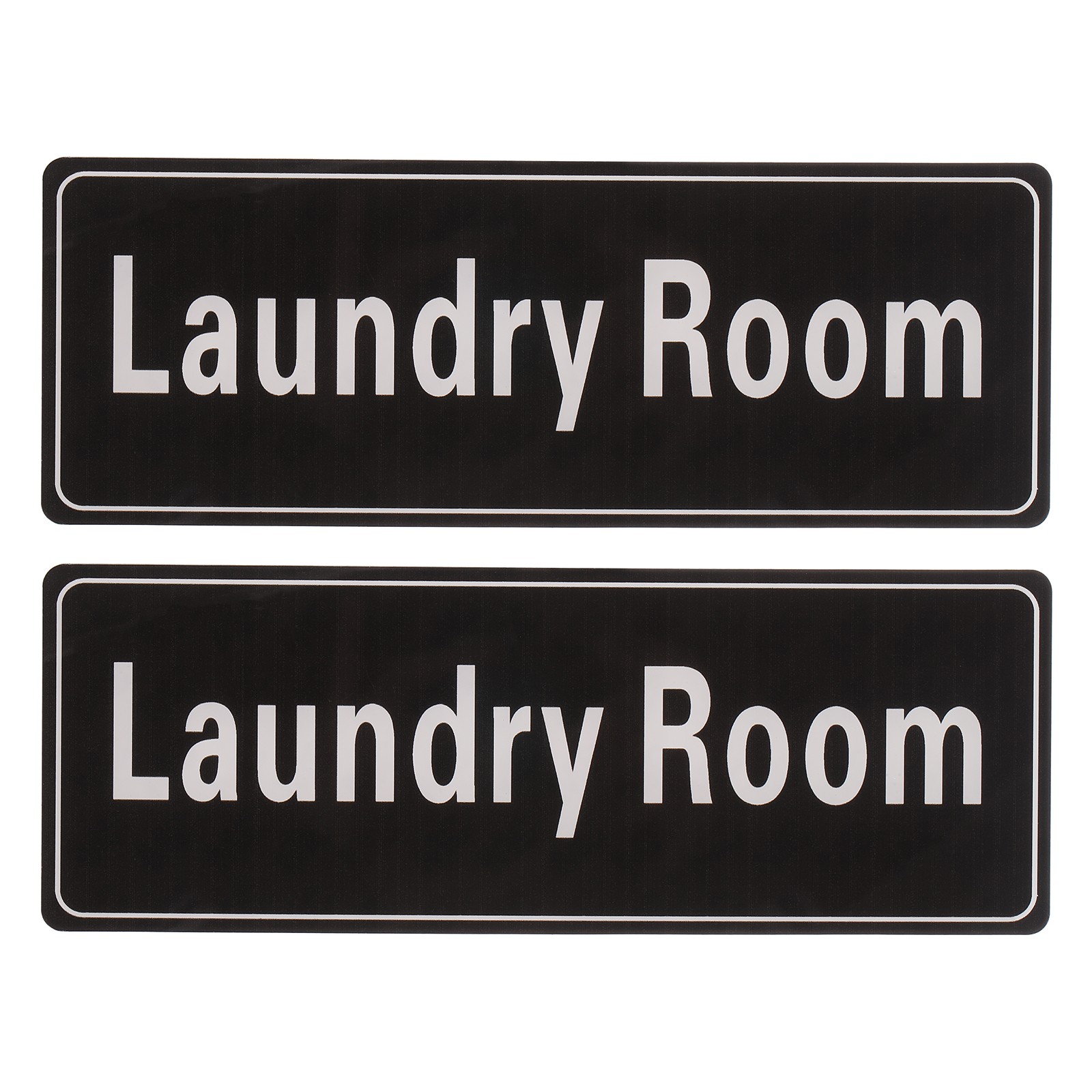 9″x3″ Laundry Room, 2Pcs Room Door Sign Self-Adhesive, Black with White Text
