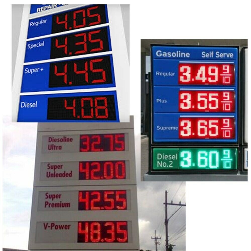 24″ Wireless LED Gas Station Waterproof Electronic Fuel Price Sign Red Motel NEW