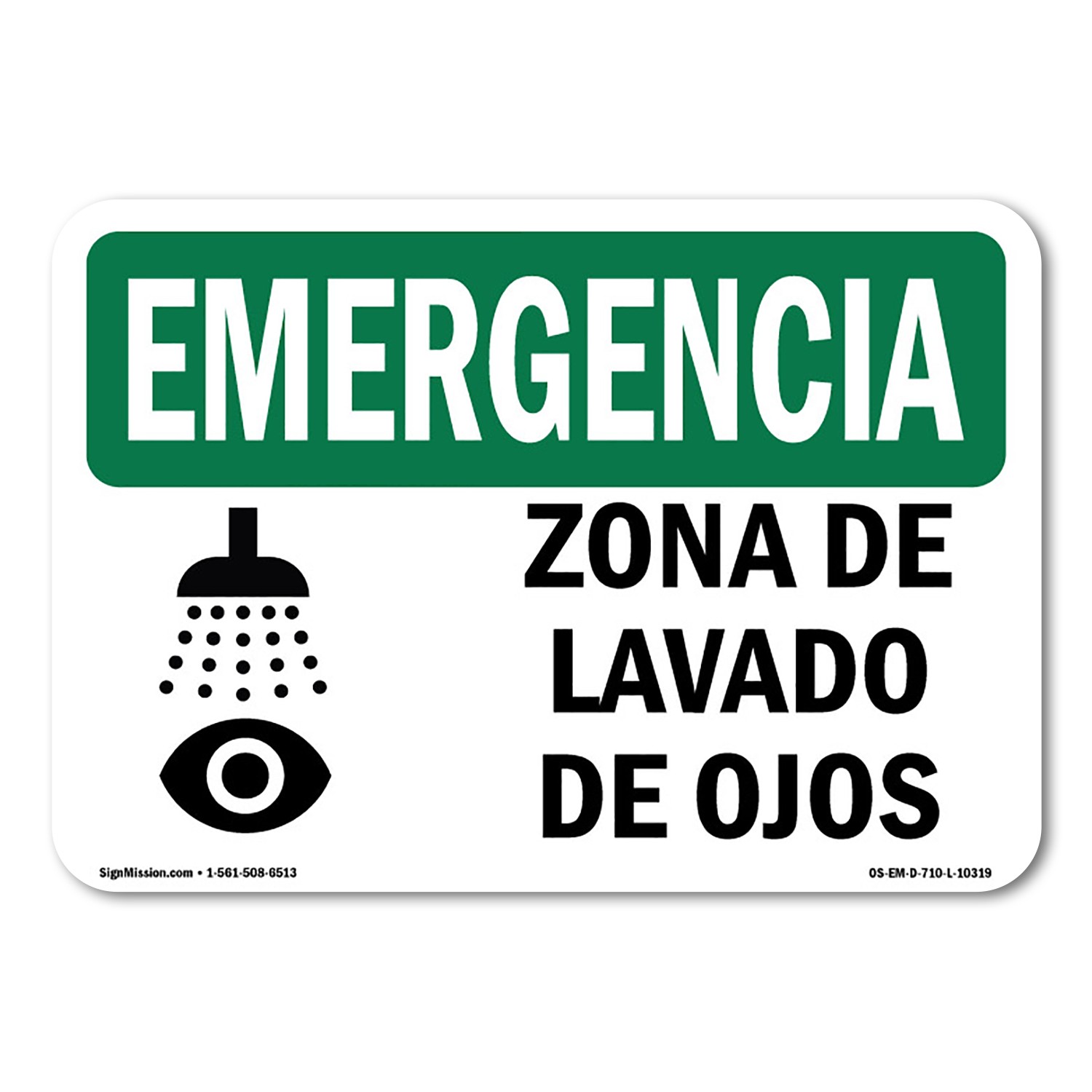 Eye Wash Station Spanish OSHA Emergency Sign Metal Plastic Decal