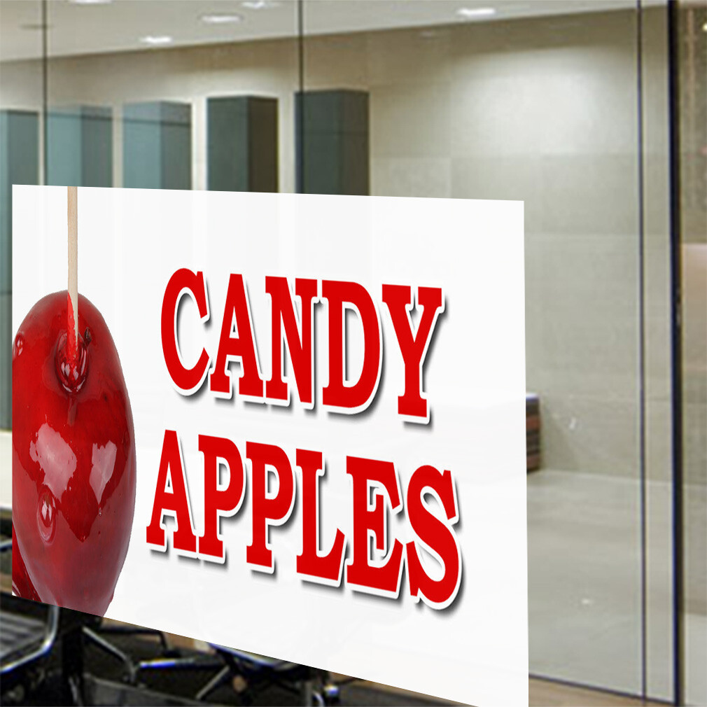 Decal Stickers Candy Apples Food Fair Truck Restaurant Vinyl Store Sign Label