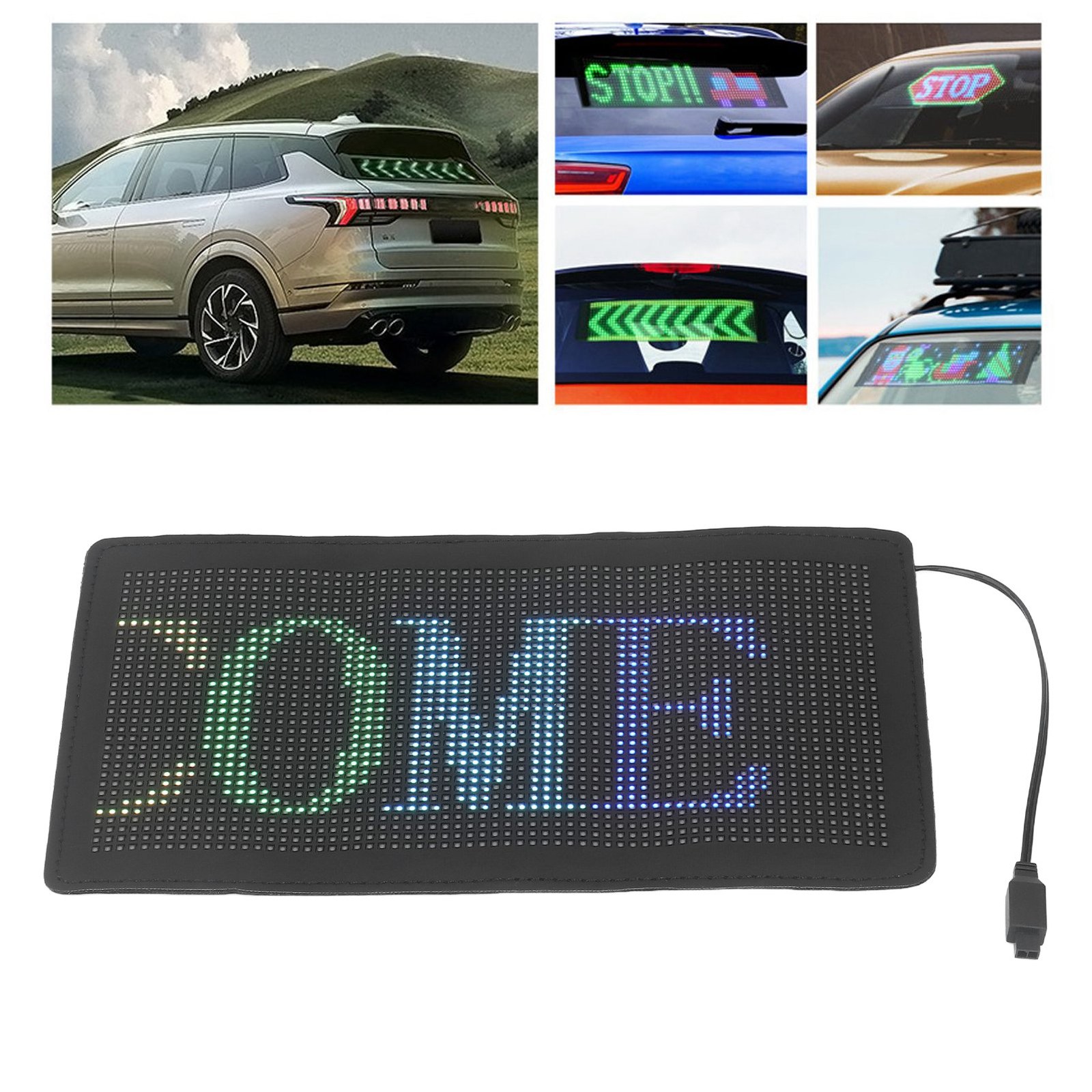 Scrolling LED Car Sign APP Control Flexible Display Screen 32×64 Resolution DC5V