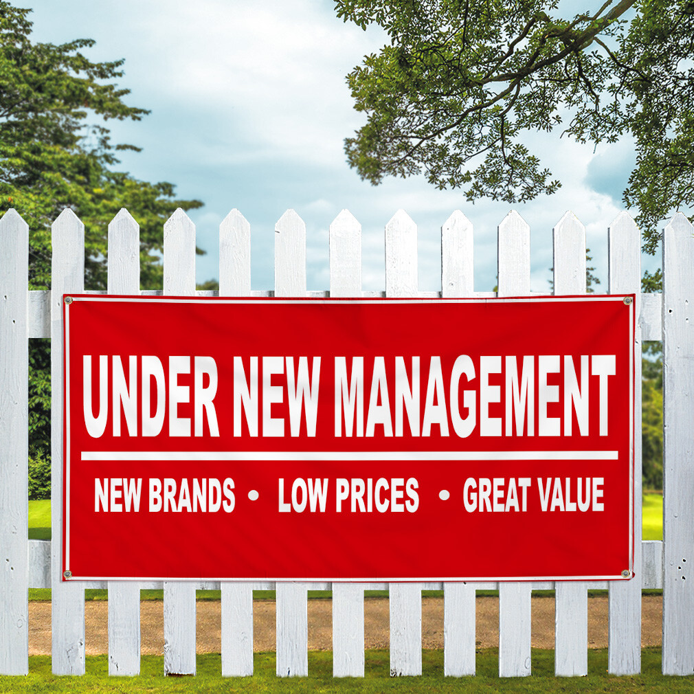 Vinyl Banner Multiple Sizes Under New Management Red Business Business Outdoor