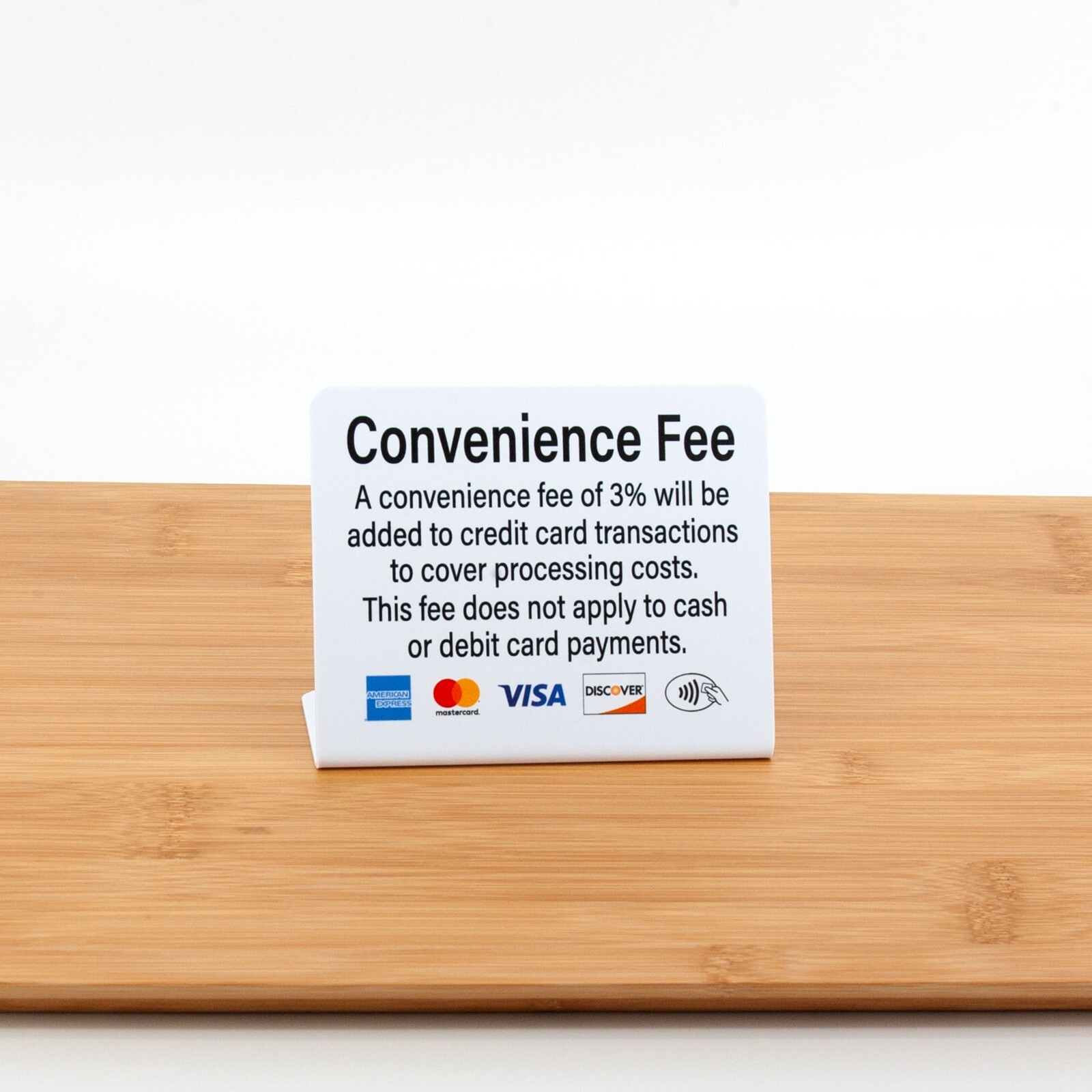 3pk Payment Signs w/ Convenience Fee, L Style, Plastic, Free Shipping