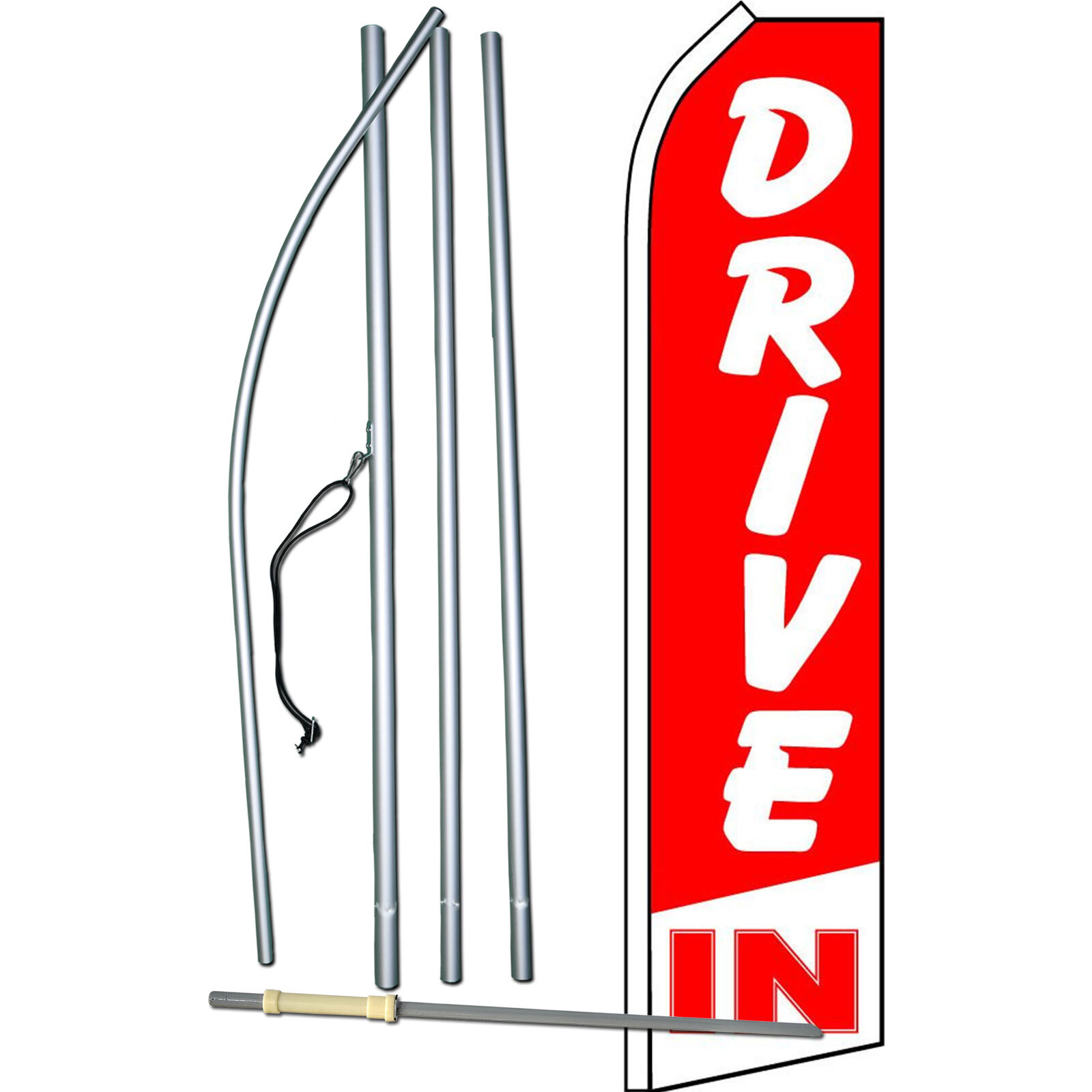 Drive In Flag with Flag Pole and Spike