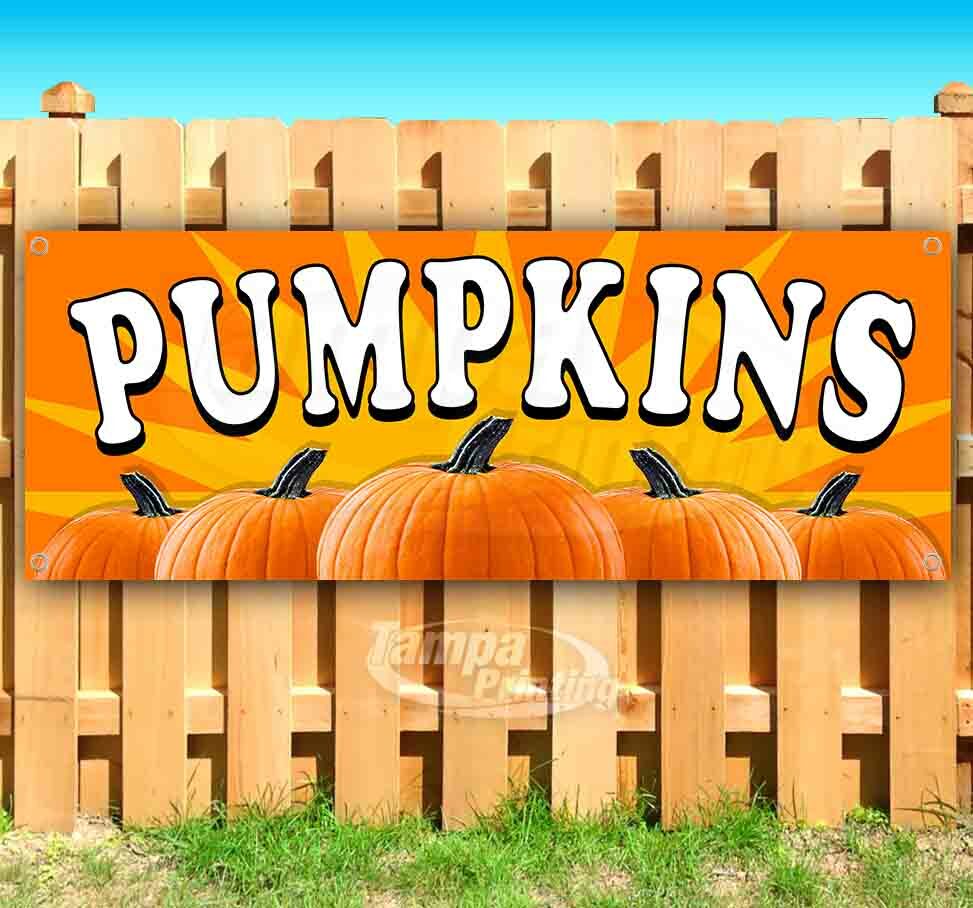 PUMPKINS Advertising Vinyl Banner Flag Sign Many Sizes HALLOWEEN HAY FALL USA