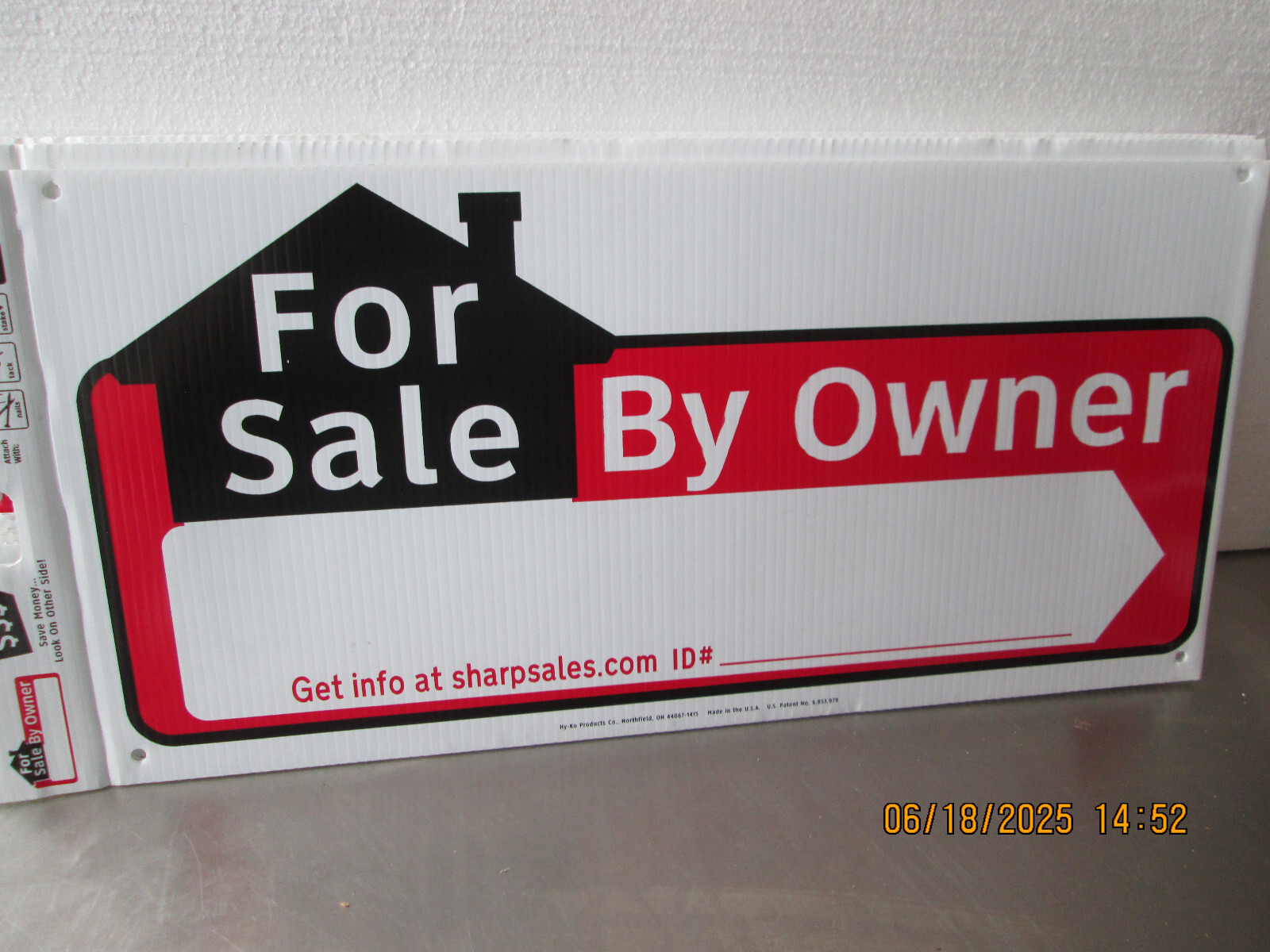 3 HY-KO Products For Sale By Owner Sign 10″ x 20″ SP-201