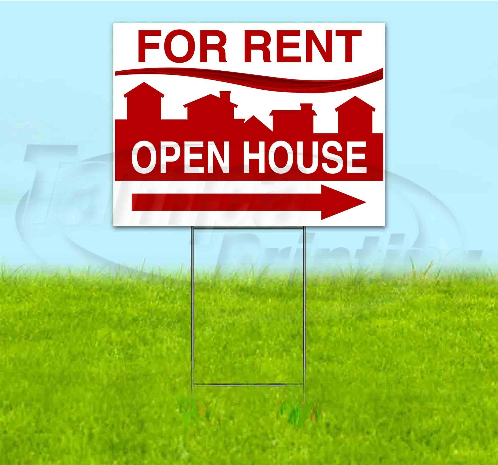 FOR SALE OPEN HOUSE ARROW 18×24 Yard Sign WITH STAKE Corrugated Bandit REALTY