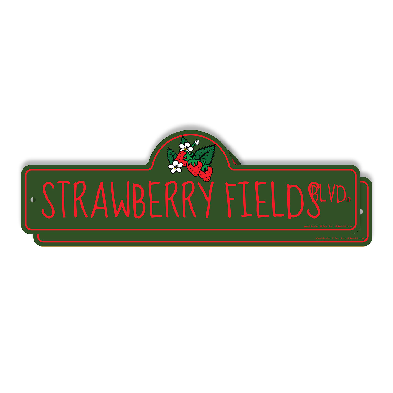 Strawberry Fields Plastic Street Sign Crossing Xing Gift Novelty Funny