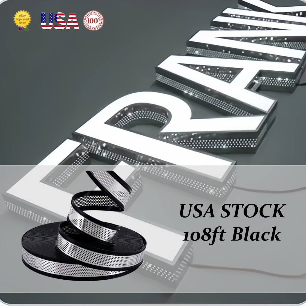 USA 108ft Black Aluminum Plastic Coil with Edge for Channel Letter Making Signs