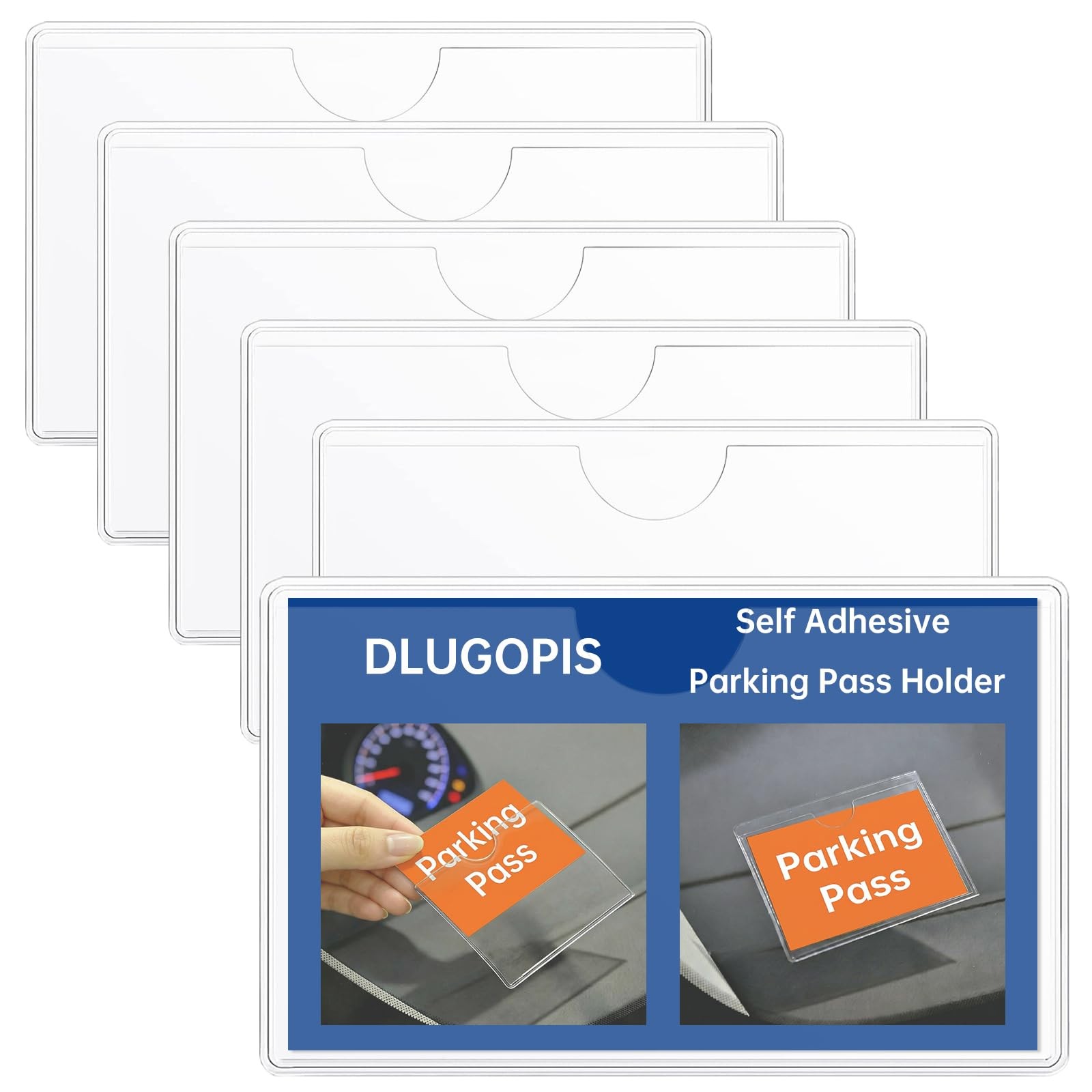 DLUGOPIS 6 Pcs Car Business Card Holder Display Parking Pass Clear