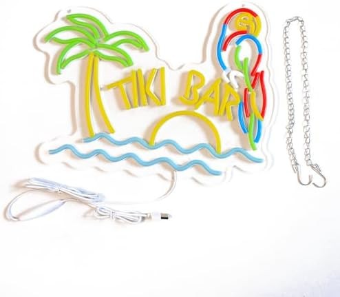 LED Neon Tiki Bar Signs Dimmable Beach Theme Wall Decor Hawaii Pool Bar Party Gi