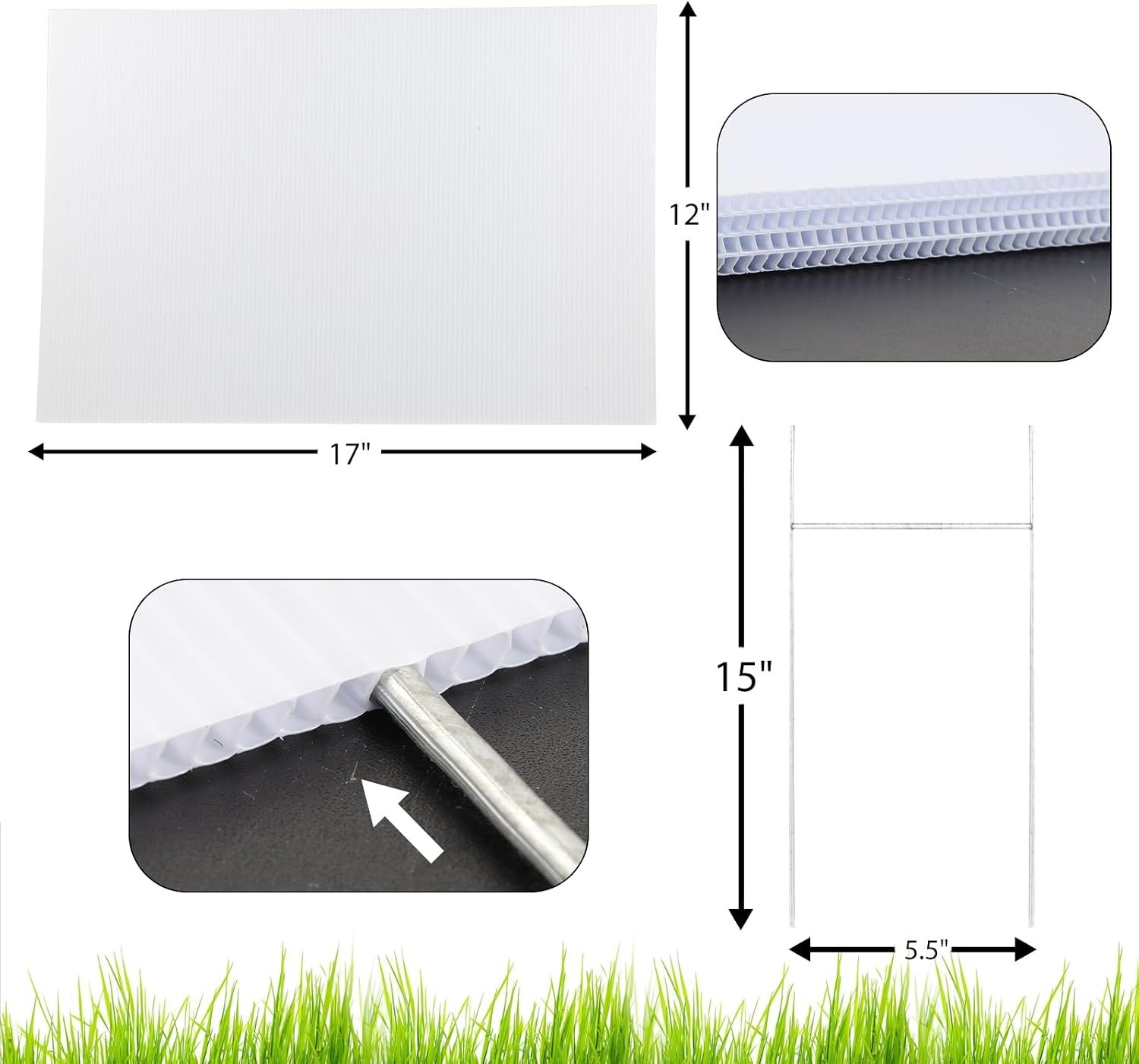 Versatile 17×12 Blank Yard Signs with Stakes – Ideal for Events & Decorations