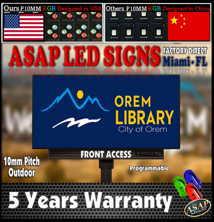 LED Sign Outdoor Board FullColor Programmable LED Board 1 ft x 12 ft LEDSign-USA