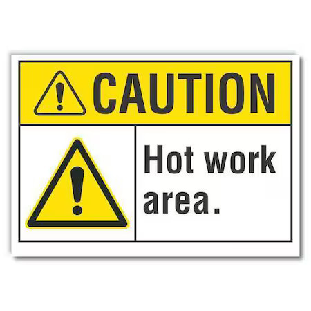 Lyle Lcu3-0039-Rd_14X10 Hot Surface Sign, 10 In H X 14 In W, Reflective