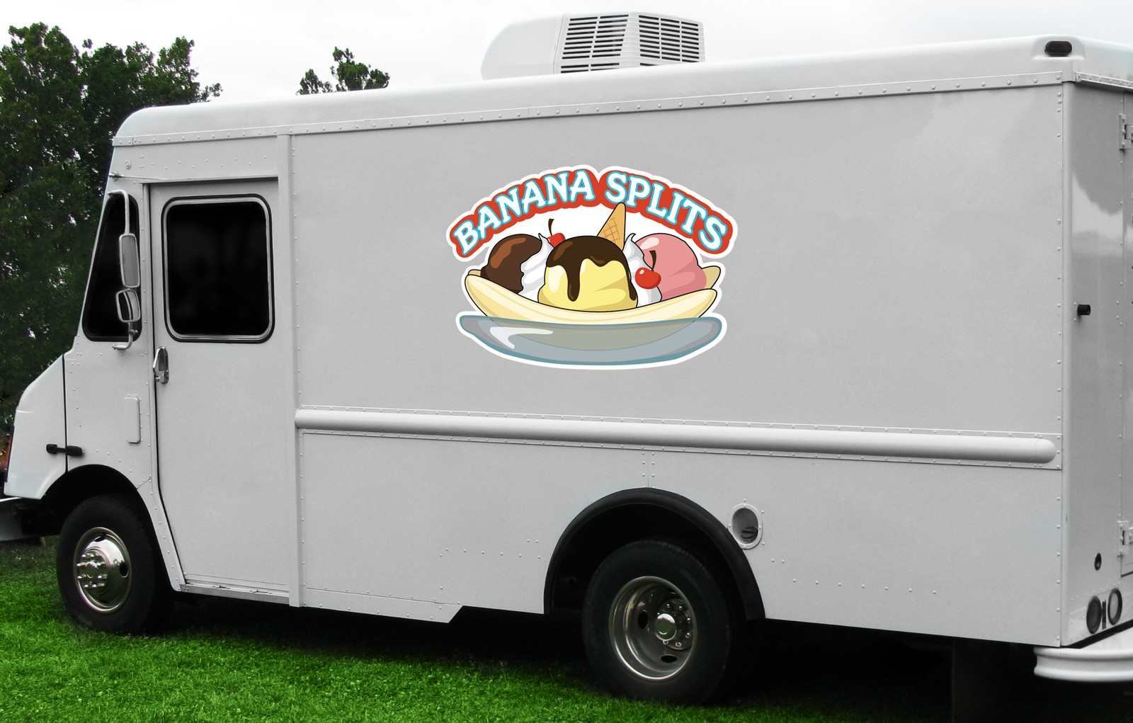 BANANA SPLITS Concession Decal sign cart trailer stand sticker equipment