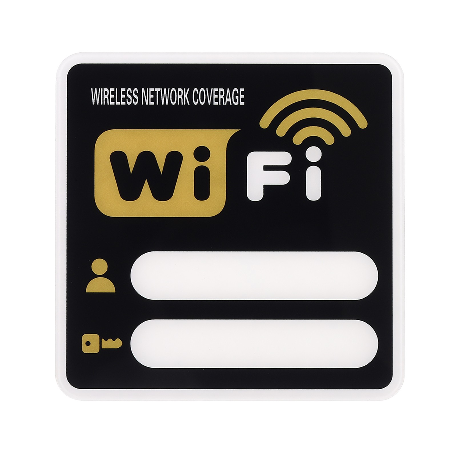 4″ x 4″ Wifi Password Sign, 1 Pcs Acrylic WiFi Sign Self Adhesive, Gold