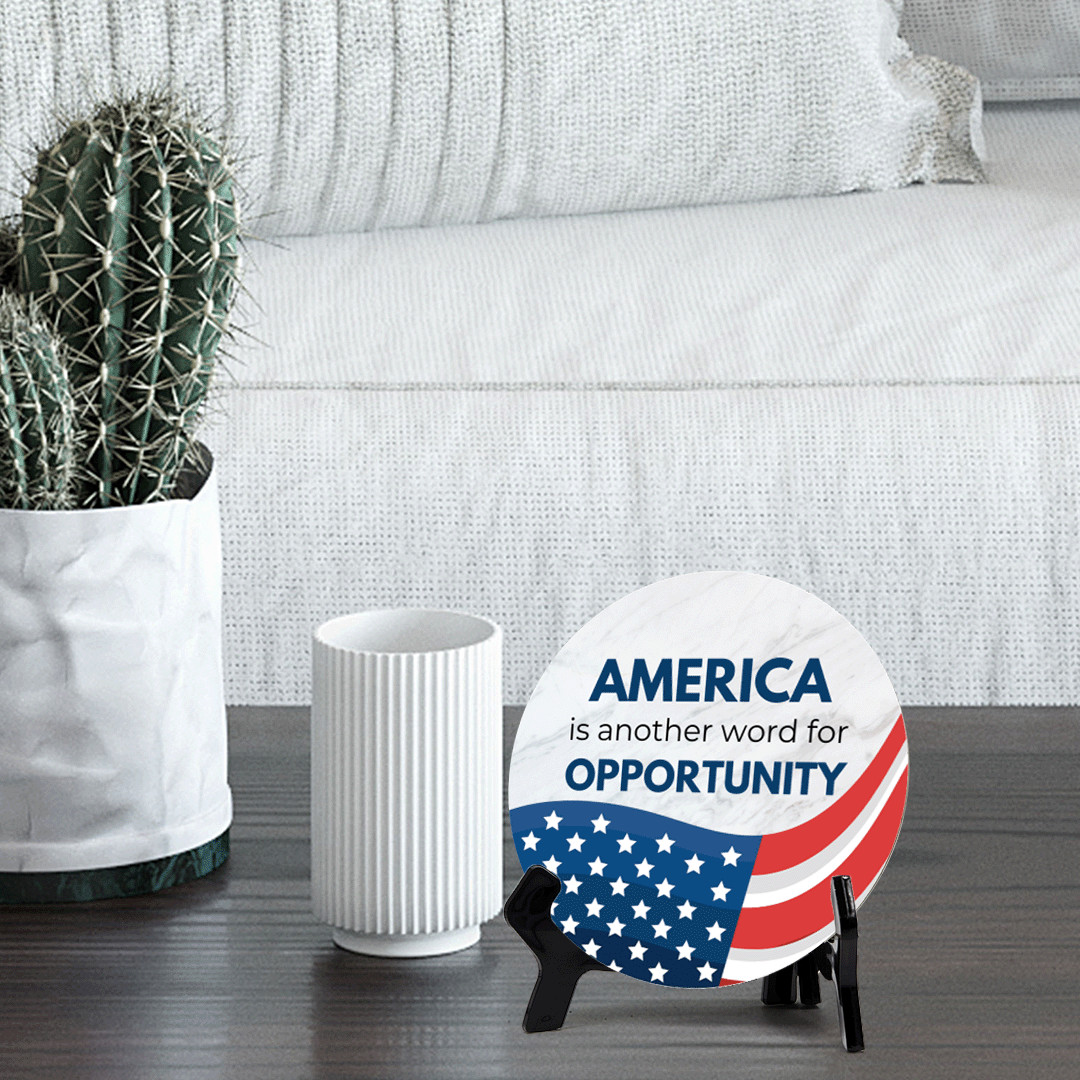 America is Another Word For Opportunity (5 x 5“) Circle